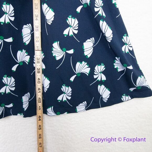 ELOQUII Navy Blue Petal Pusher Floral Tie Neck Long Sleeve Midi Dress, size 16 - Picture 7 of 14